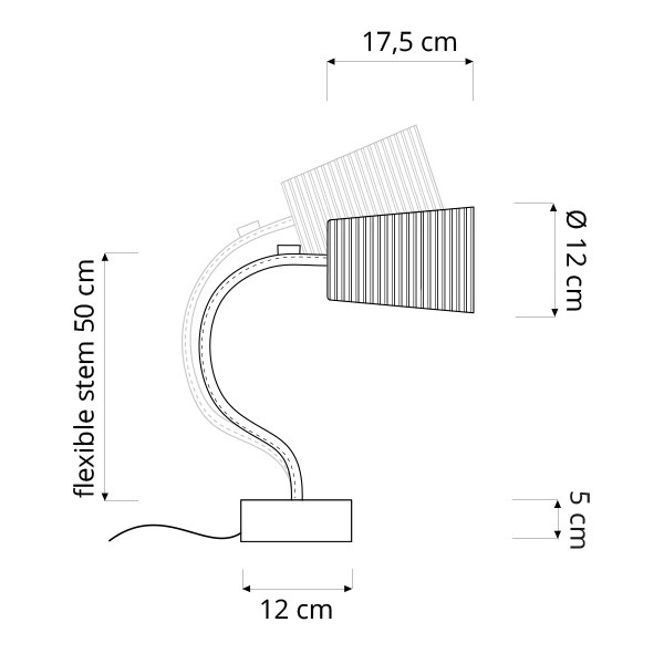 Lampada Da Tavolo Paint T Stripe In-Es Artdesign Collezione Trame Colore Rosso Dimensione 17,5 Cm  Diam. Ø 12 Cm